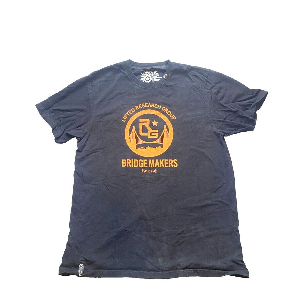 LRG Shirt Womens 2XL Black Orange Oversized Bridge Makers Premium Fit Streetwear